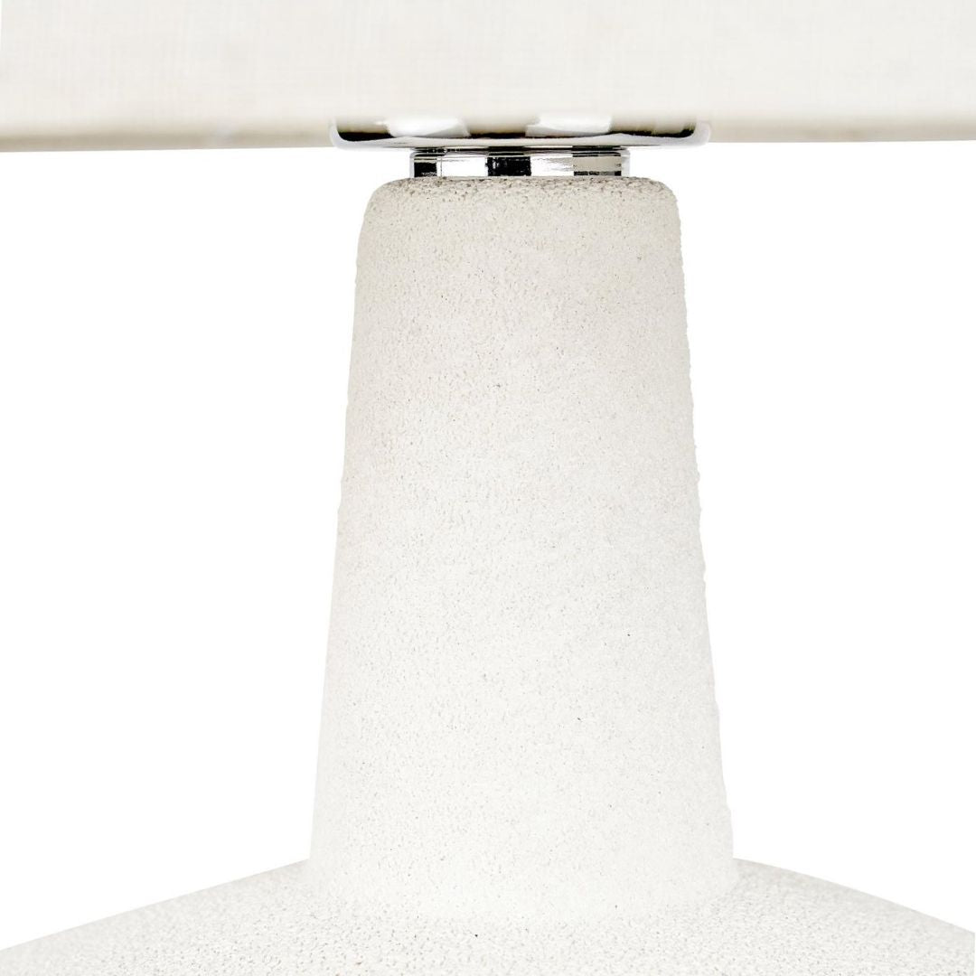 Elio White & Wood Ceramic Table Lamp