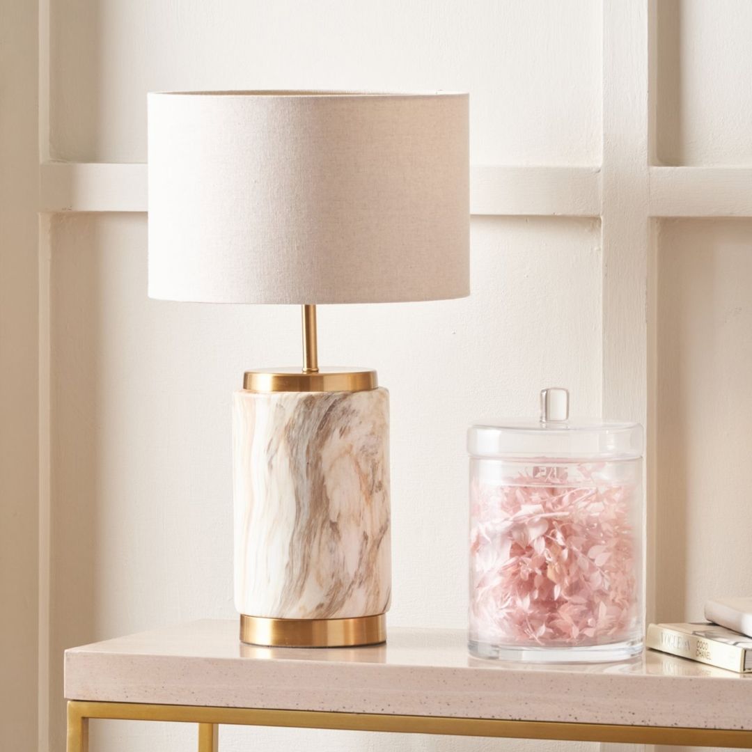Carrara Marble Effect Ceramic Table Lamp