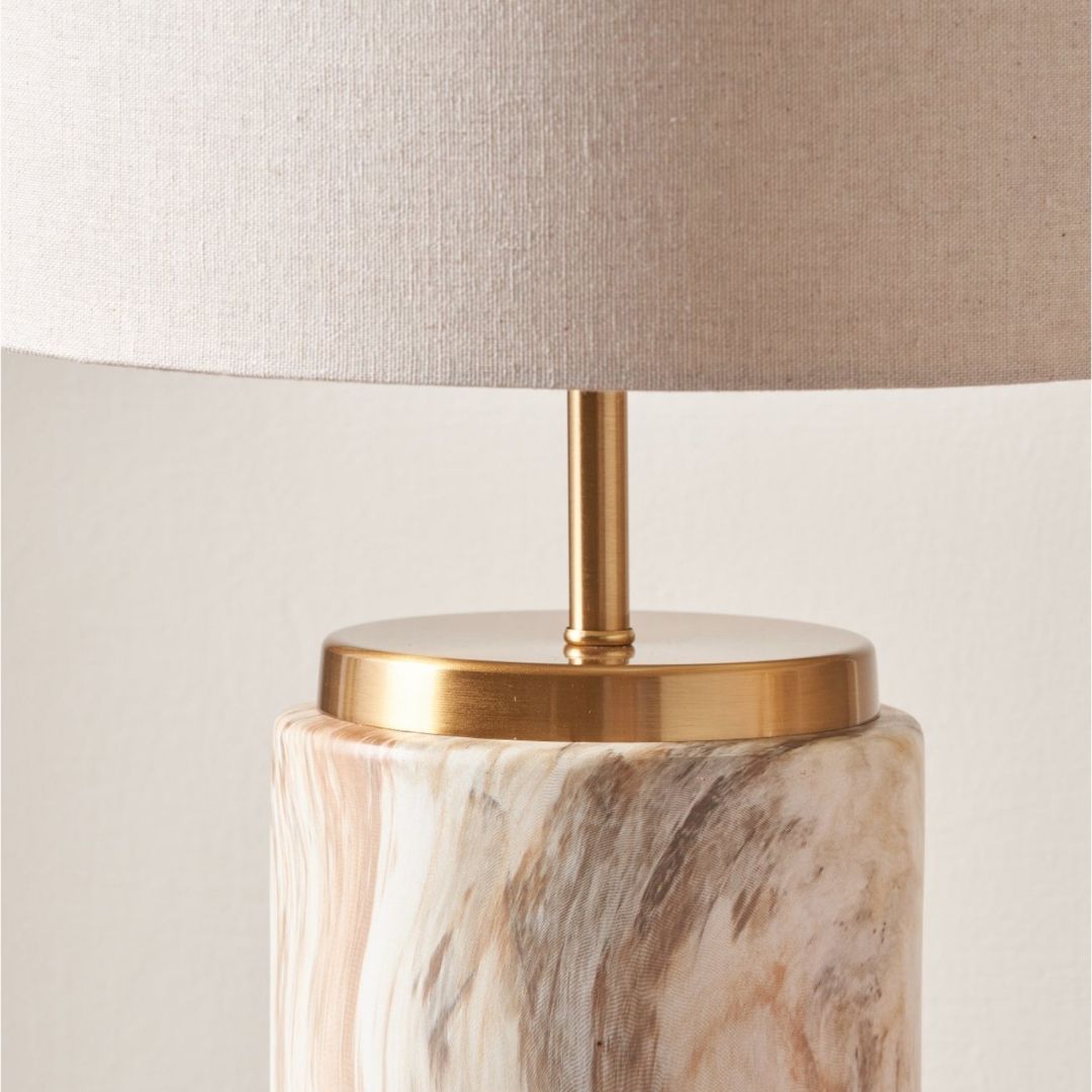Carrara Marble Effect Ceramic Table Lamp