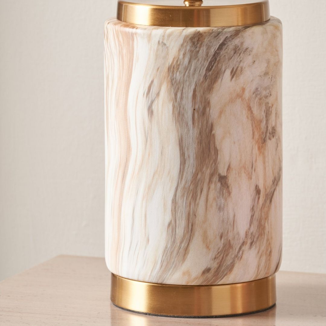 Carrara Marble Effect Ceramic Table Lamp
