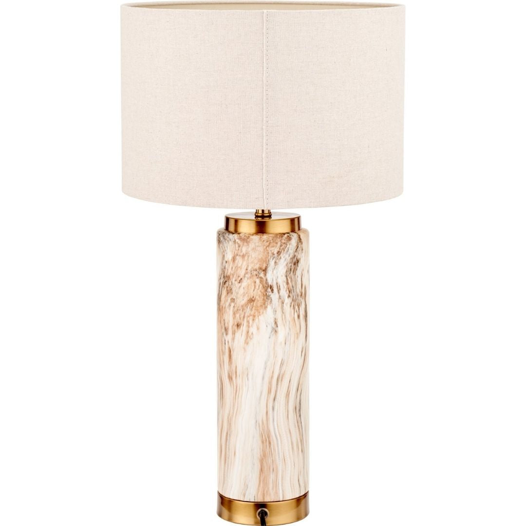 Carrara Marble Effect Tall Ceramic Table Lamp