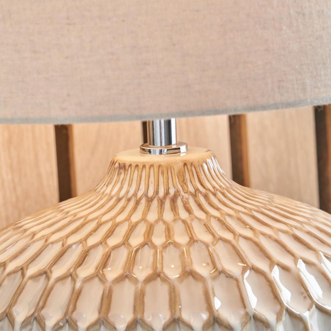 Cassius Warm White Glazed Ceramic Table Lamp