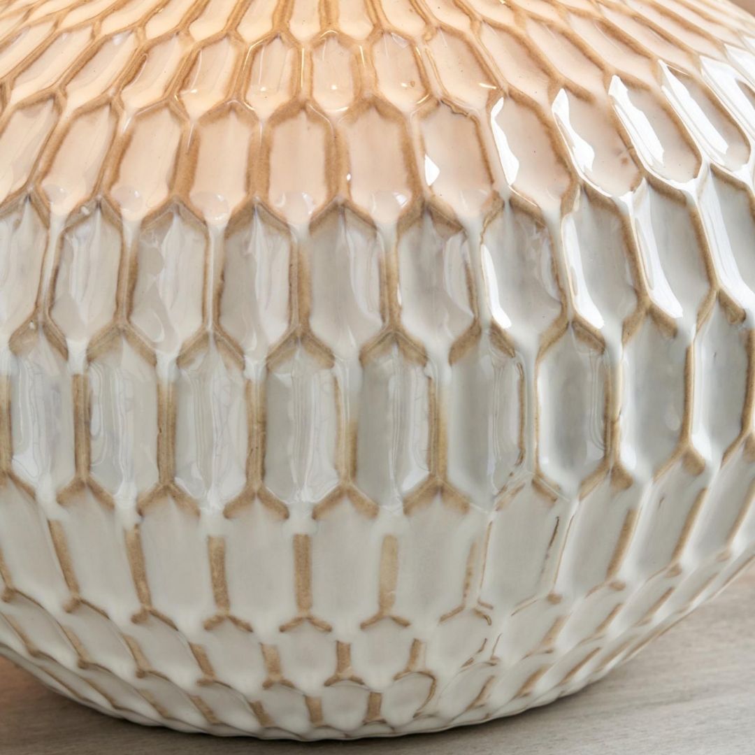 Cassius Warm White Glazed Ceramic Table Lamp