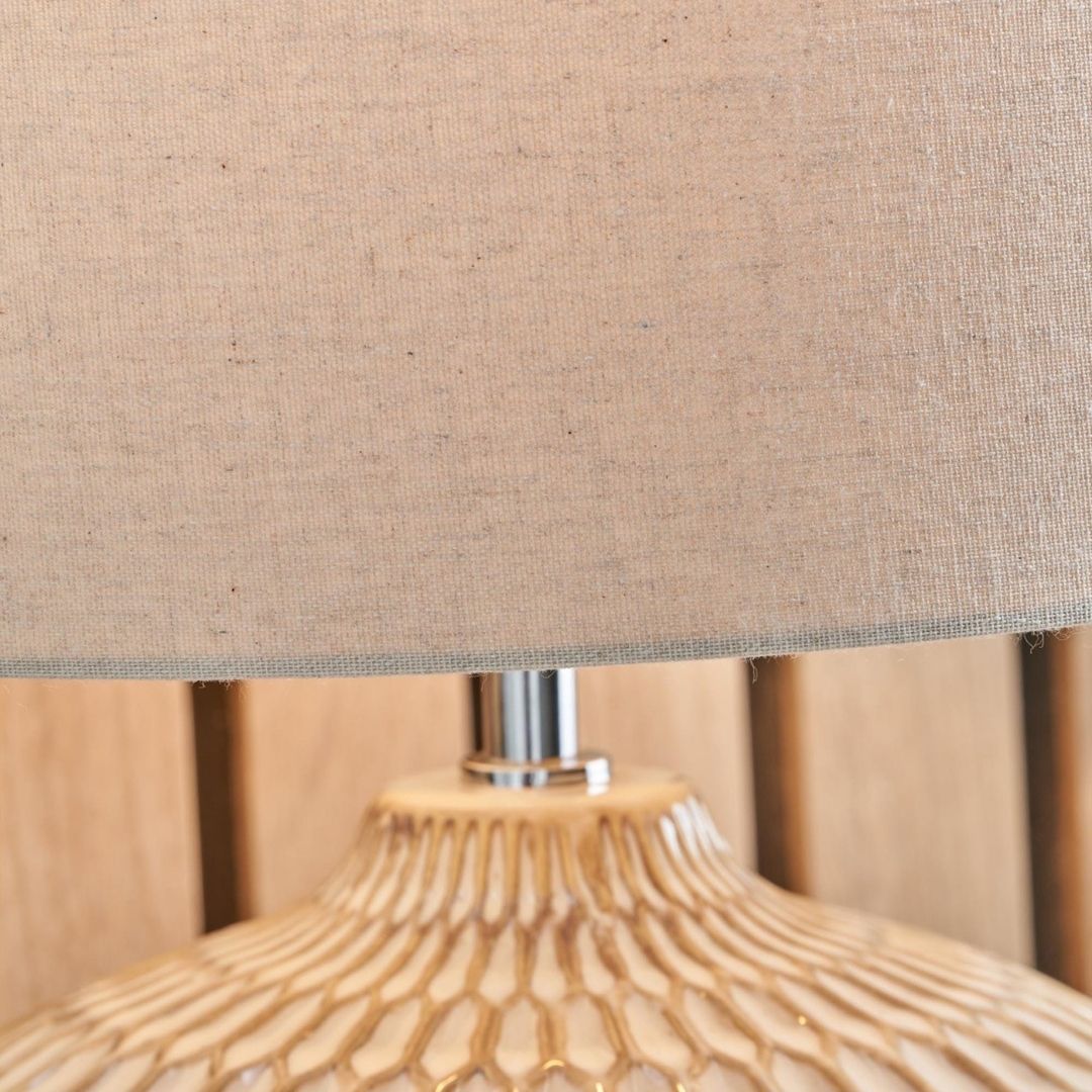 Cassius Warm White Glazed Ceramic Table Lamp