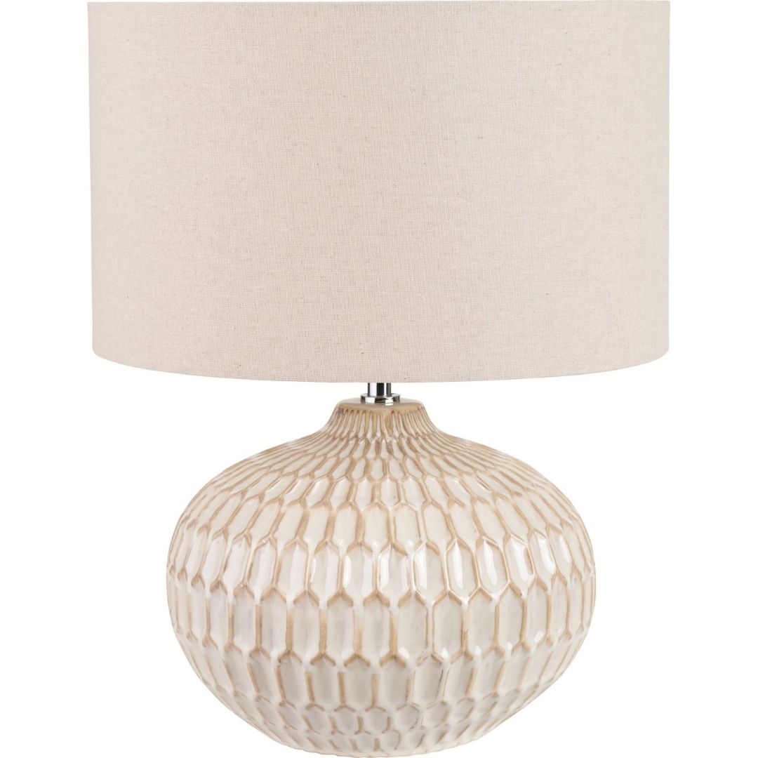 Cassius Warm White Glazed Ceramic Table Lamp