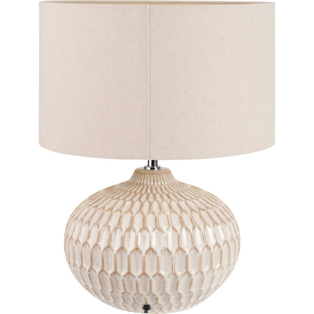 Cassius Warm White Glazed Ceramic Table Lamp