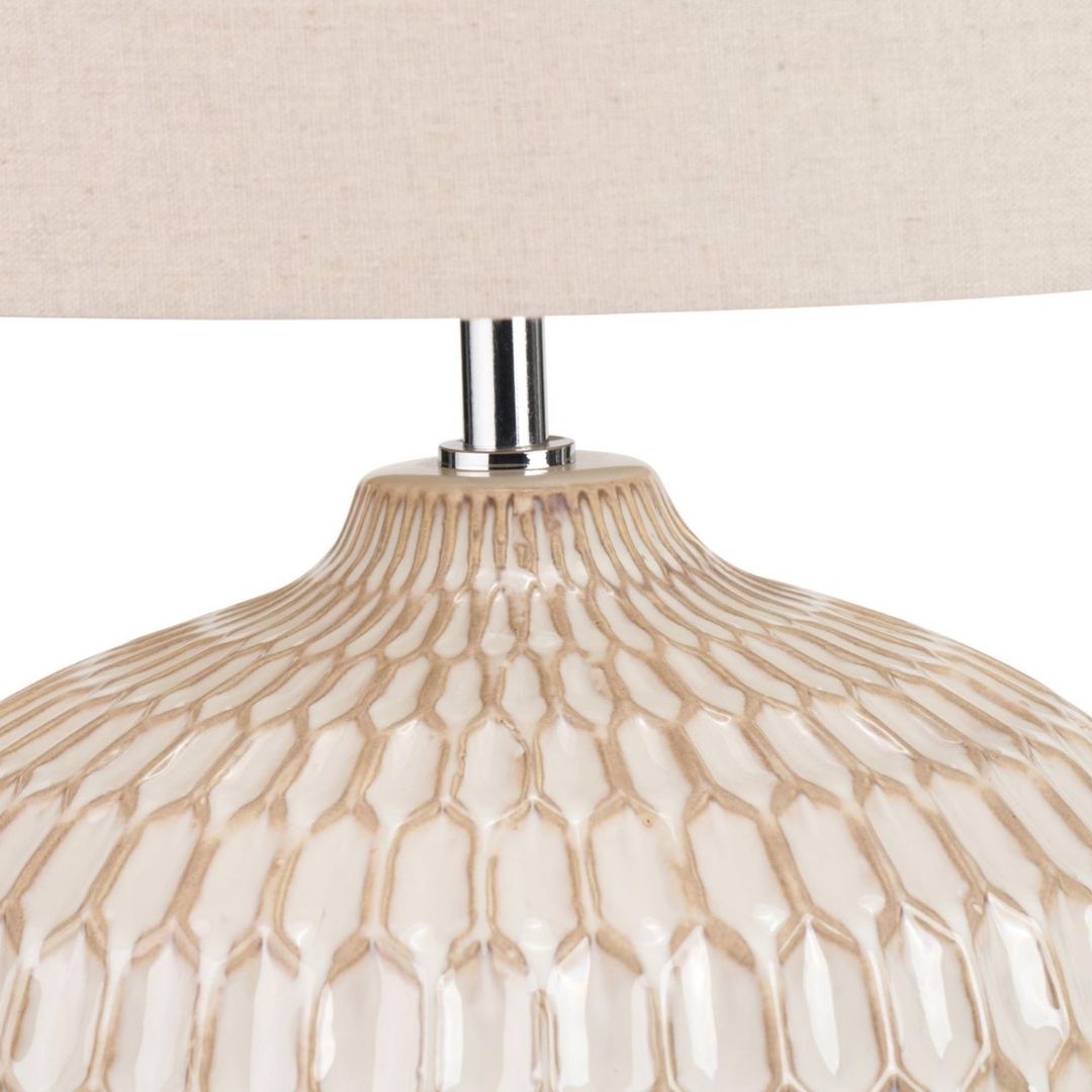 Cassius Warm White Glazed Ceramic Table Lamp