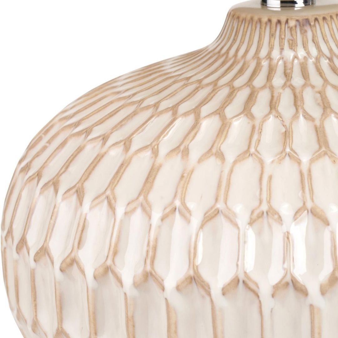 Cassius Warm White Glazed Ceramic Table Lamp