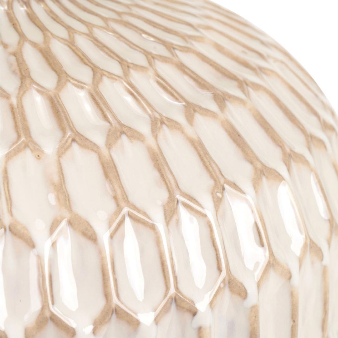 Cassius Warm White Glazed Ceramic Table Lamp