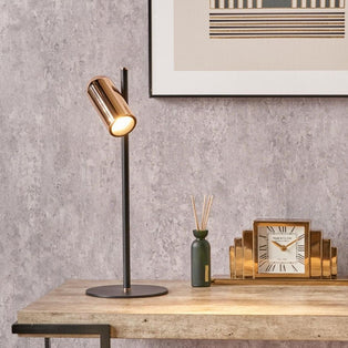 Xena Rose Gold & Black LED Desk Table Lamp