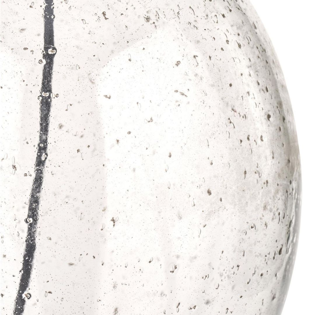 Elysia Round Bubble Glass Table Lamp with Silver Shade