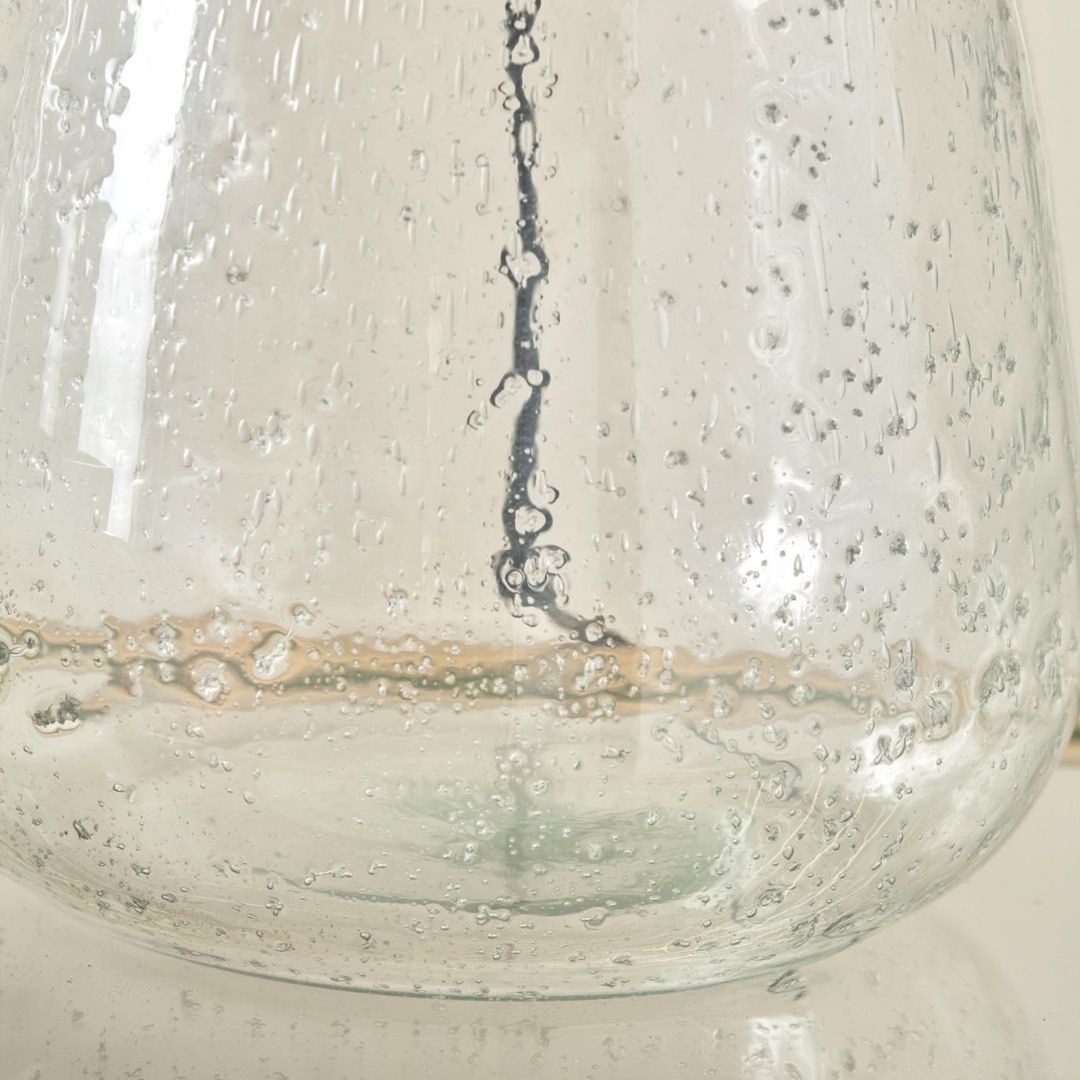 Elysia Bubble Glass Table Lamp with Silver Shade