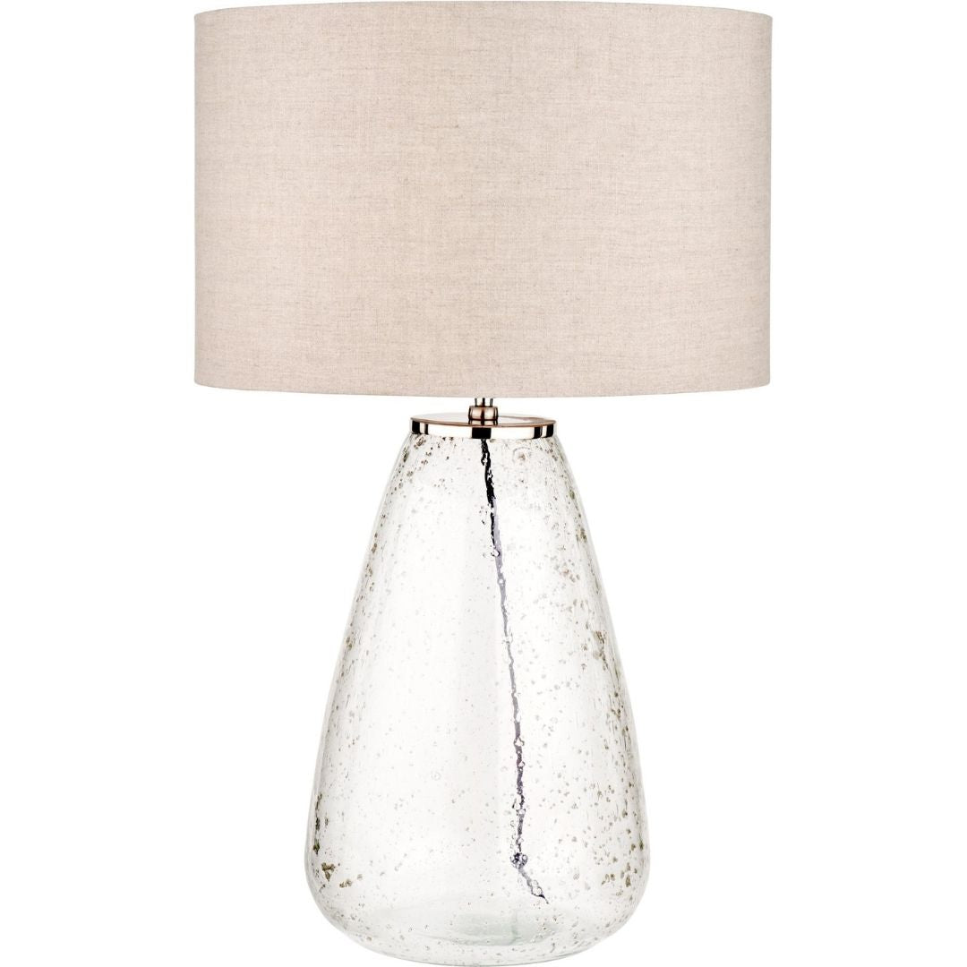 Elysia Bubble Glass Table Lamp with Silver Shade