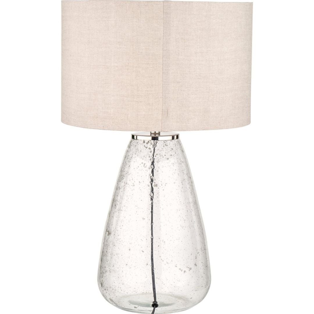 Elysia Bubble Glass Table Lamp with Silver Shade