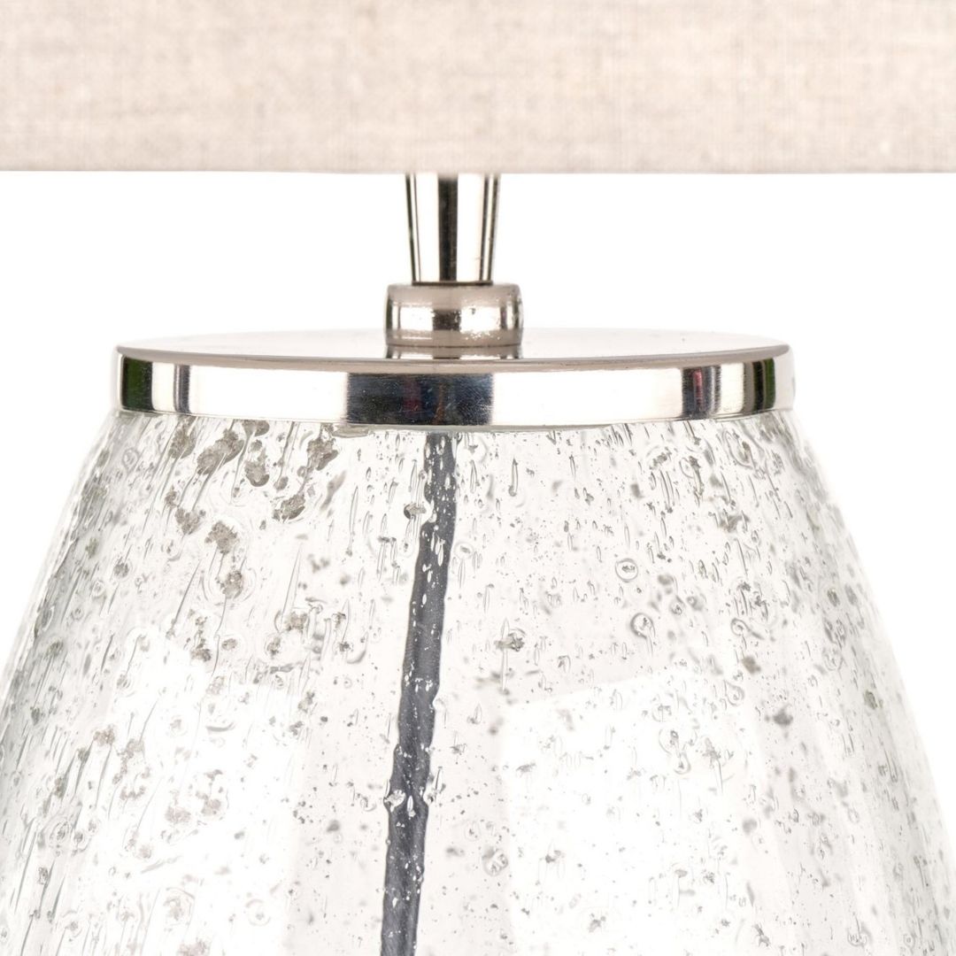 Elysia Bubble Glass Table Lamp with Silver Shade