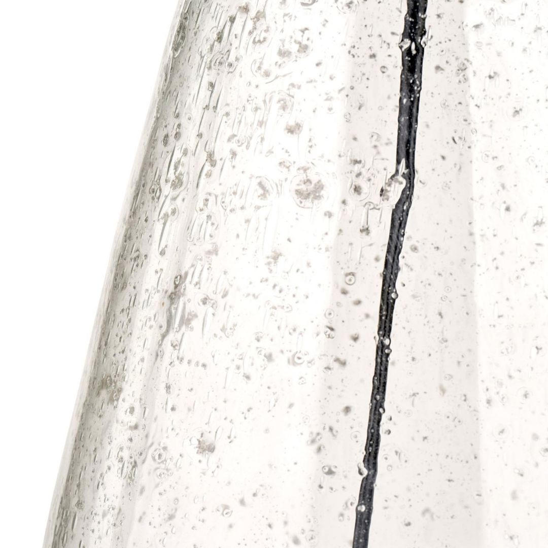 Elysia Bubble Glass Table Lamp with Silver Shade