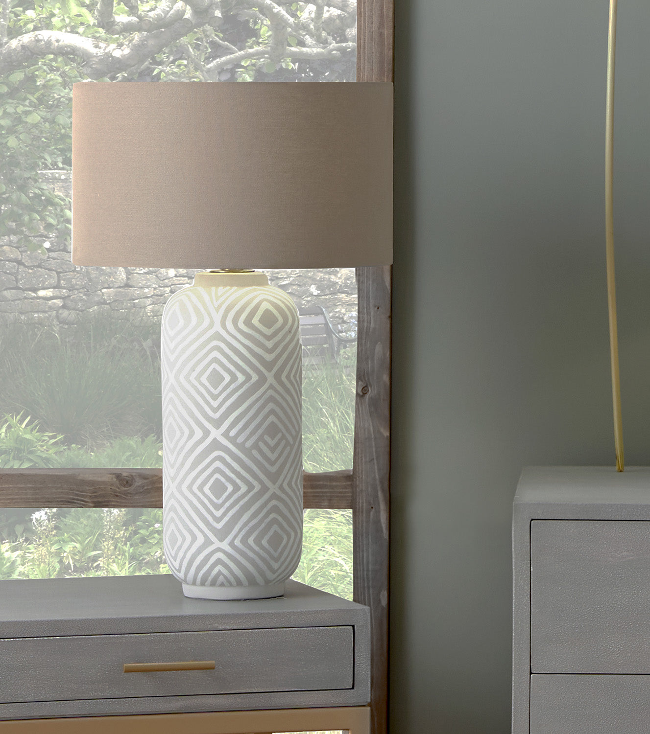 Margot Grey & Taupe Ceramic Table Lamp