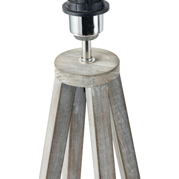 Whitby Grey Wood Table Lamp