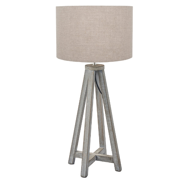 Whitby Grey Wood Table Lamp