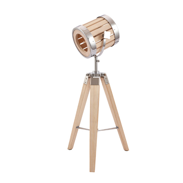 Staithes Natural Wood Tripod Desk Table Lamp