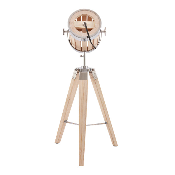 Staithes Natural Wood Tripod Desk Table Lamp