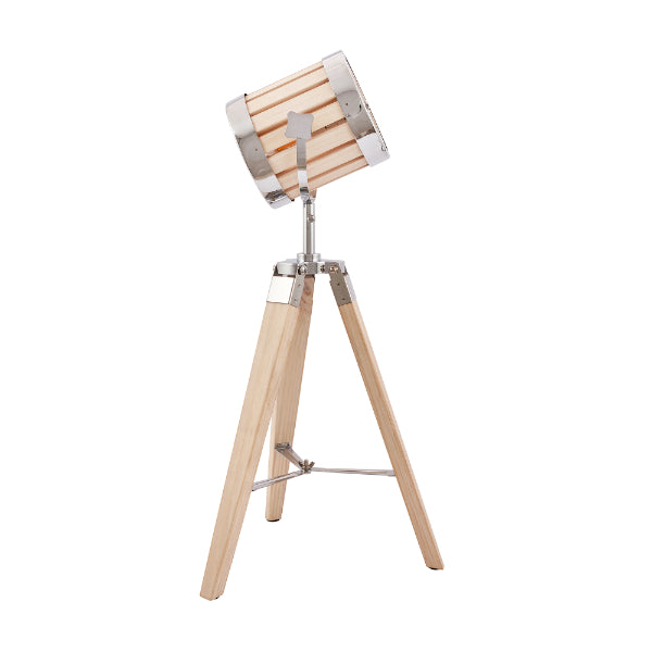 Staithes Natural Wood Tripod Desk Table Lamp