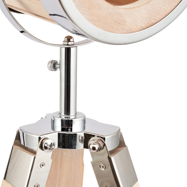 Staithes Natural Wood Tripod Desk Table Lamp