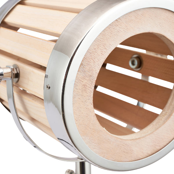 Staithes Natural Wood Tripod Desk Table Lamp