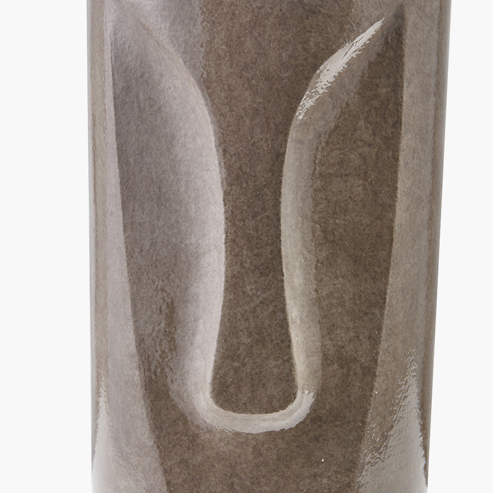 Visage Grey Face Design Tall Stoneware Table Lamp