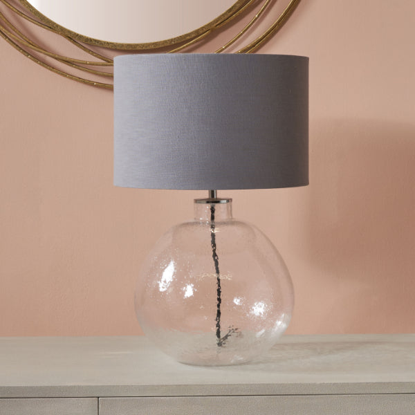Beja Organic Shape Clear Bubble Glass Table Lamp