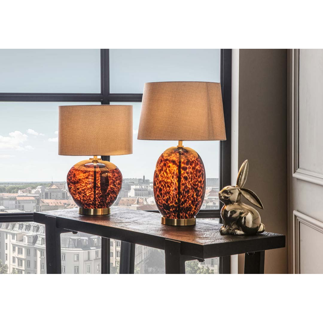Lucien Short Tortoise Glass Table Lamp