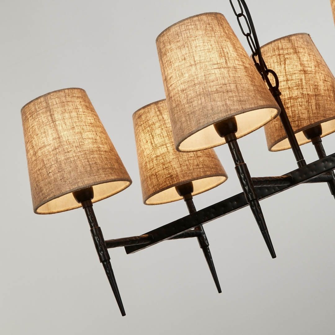 Gothic 8 Light Black Ceiling Pendant Bar