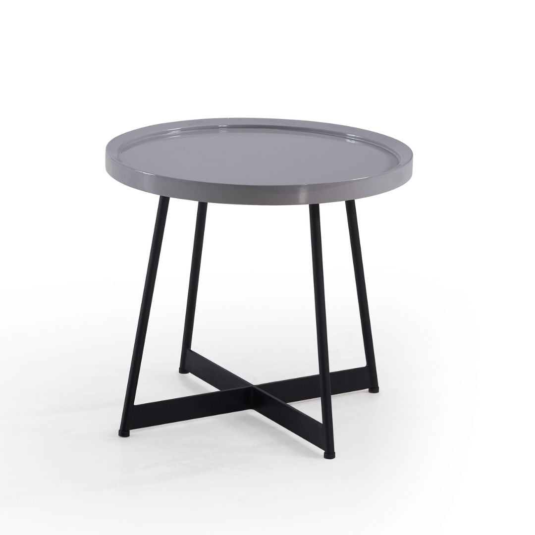 Curtis Light Grey High Gloss End Table
