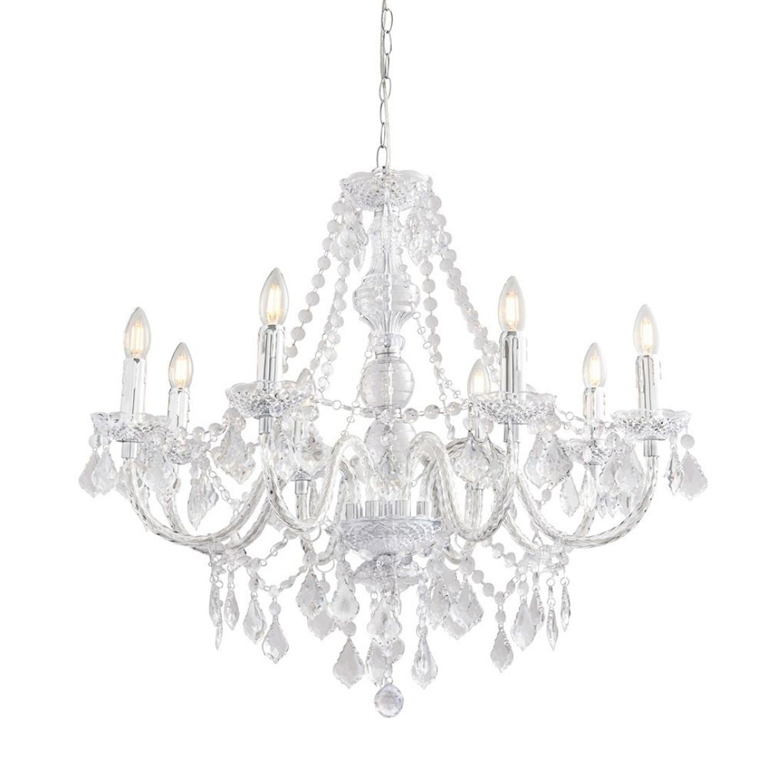 Clarence 8 Light Clear & Chrome Chandelier Ceiling Light