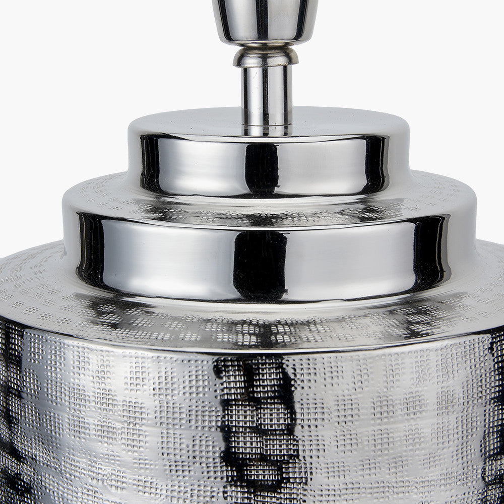 Zuri Large Silver Metal Pot Table Lamp