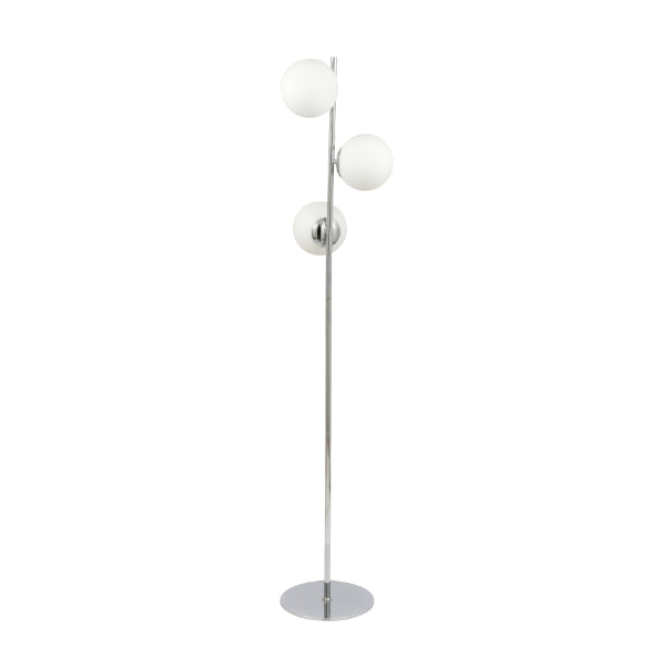 Asterope Opal & Polished Chrome Floor Lamp
