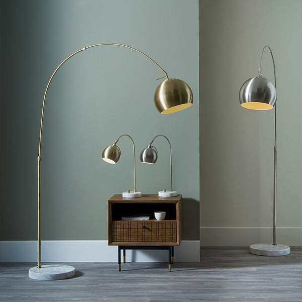 Feliciani Brushed Brass & Marble Floor Lamp