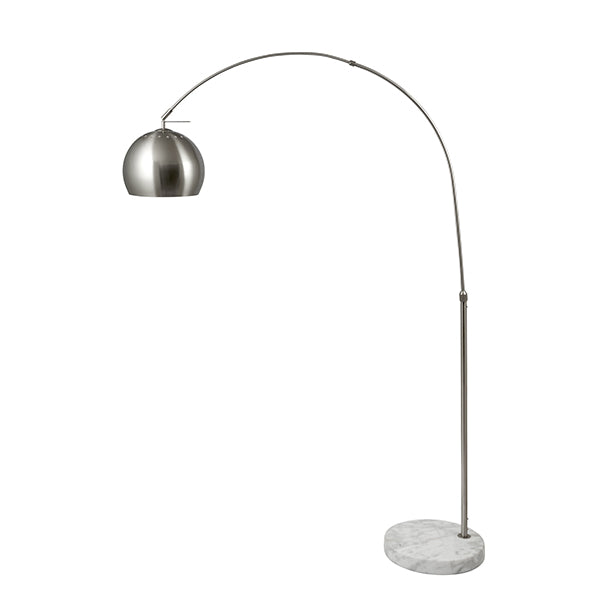 Feliciani Brushed Silver & Marble Task Floor Lamp