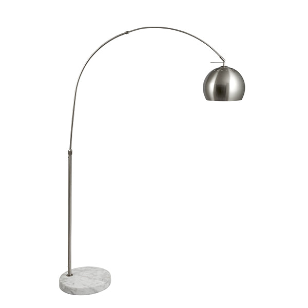 Feliciani Brushed Silver & Marble Task Floor Lamp