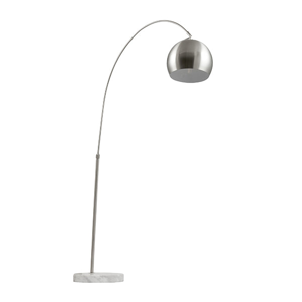 Feliciani Brushed Silver & Marble Task Floor Lamp