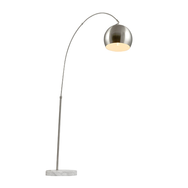 Feliciani Brushed Silver & Marble Task Floor Lamp