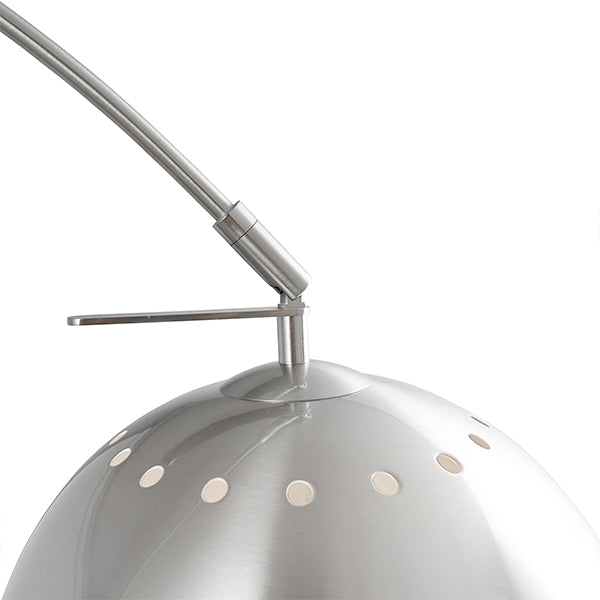Feliciani Brushed Silver & Marble Task Floor Lamp