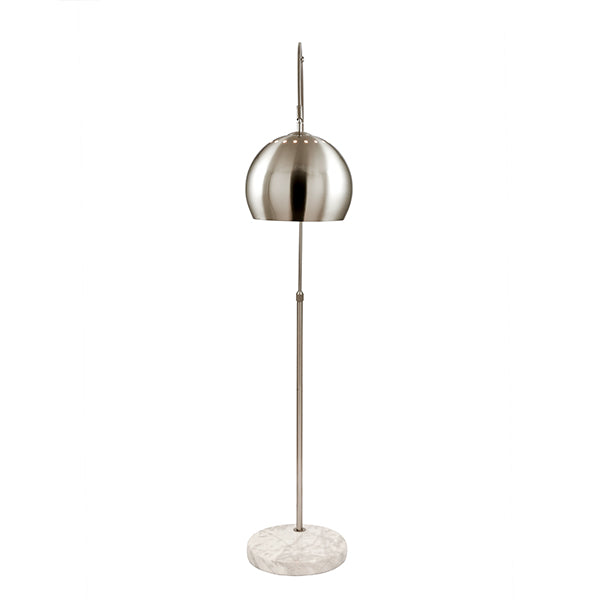 Feliciani Brushed Silver & Marble Task Floor Lamp