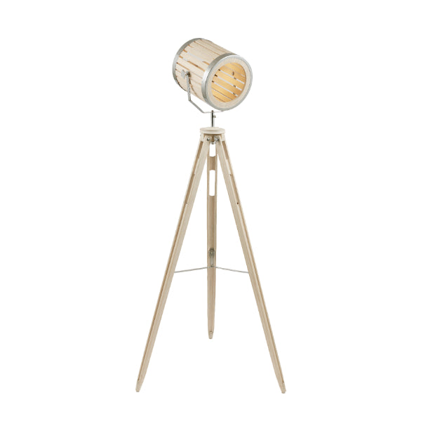 Staithes Natural Wood Tripod Floor Lamp