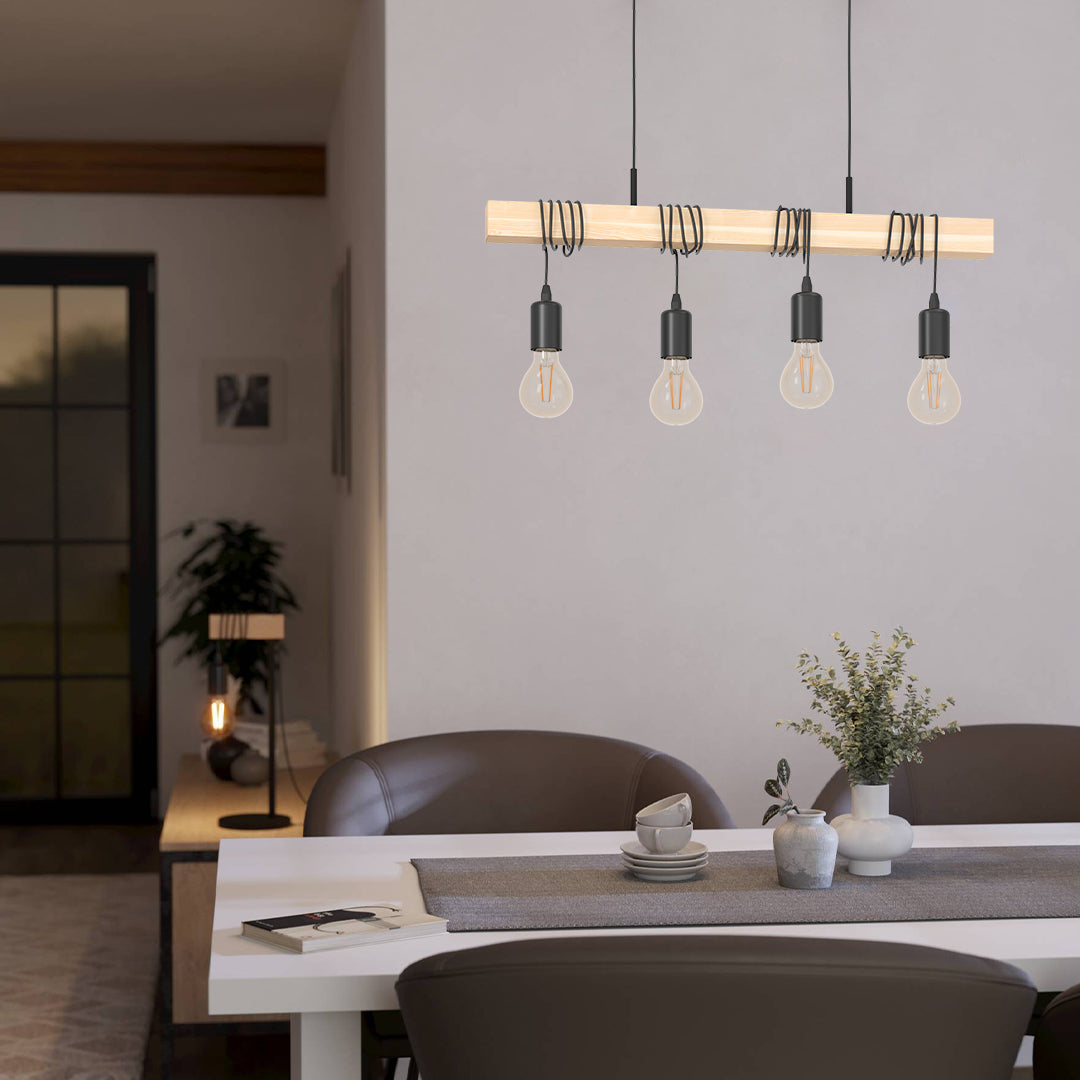 Townshend 4 Light Wooden Ceiling Light