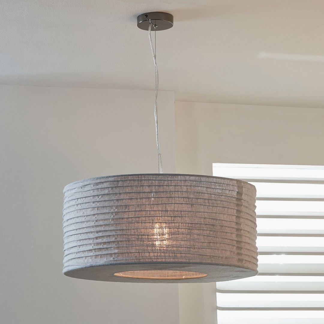 Patpong 50cm Grey Jute Easy Fit Pendant Shade