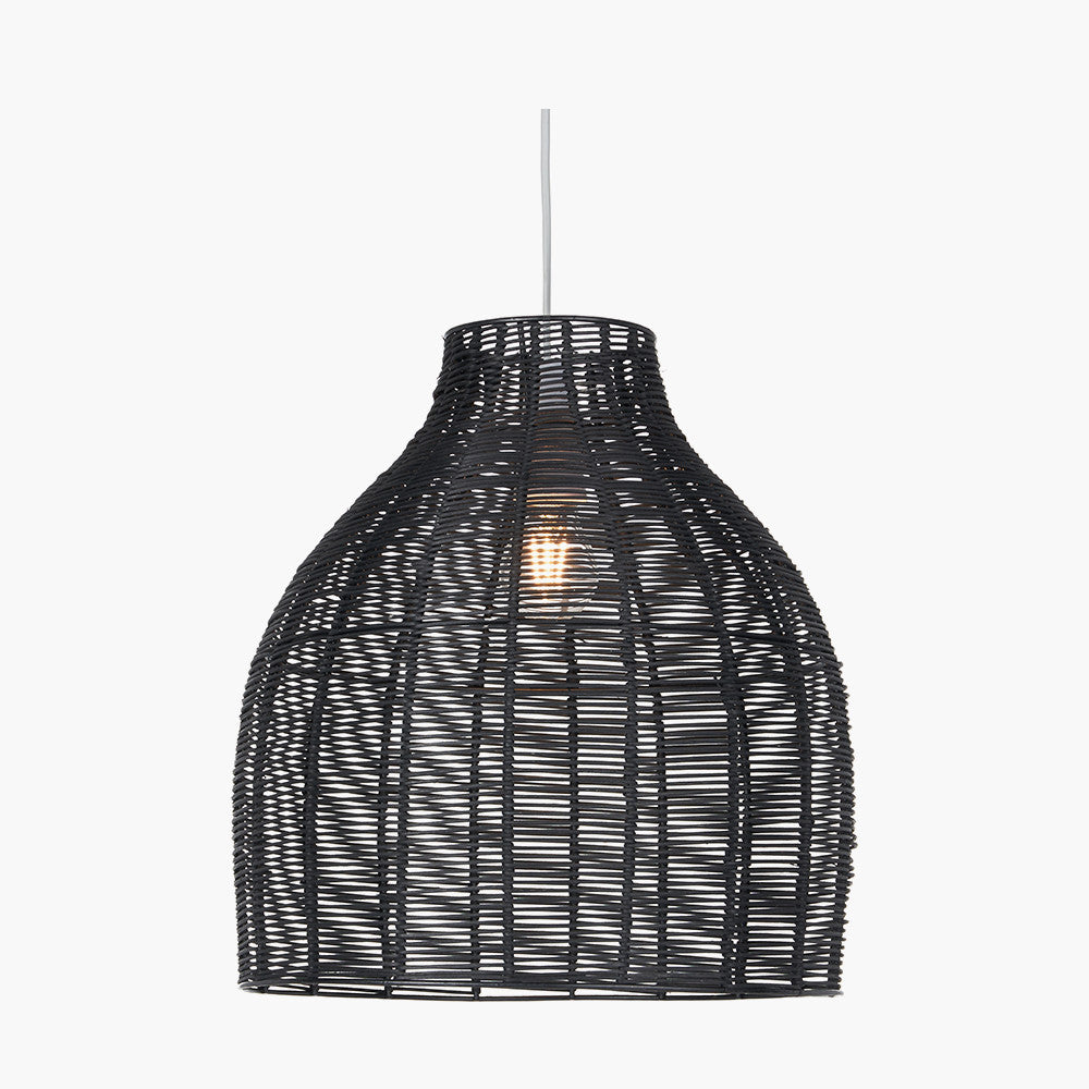 Casewell Black Rattan Coche Pendant Ceiling Light