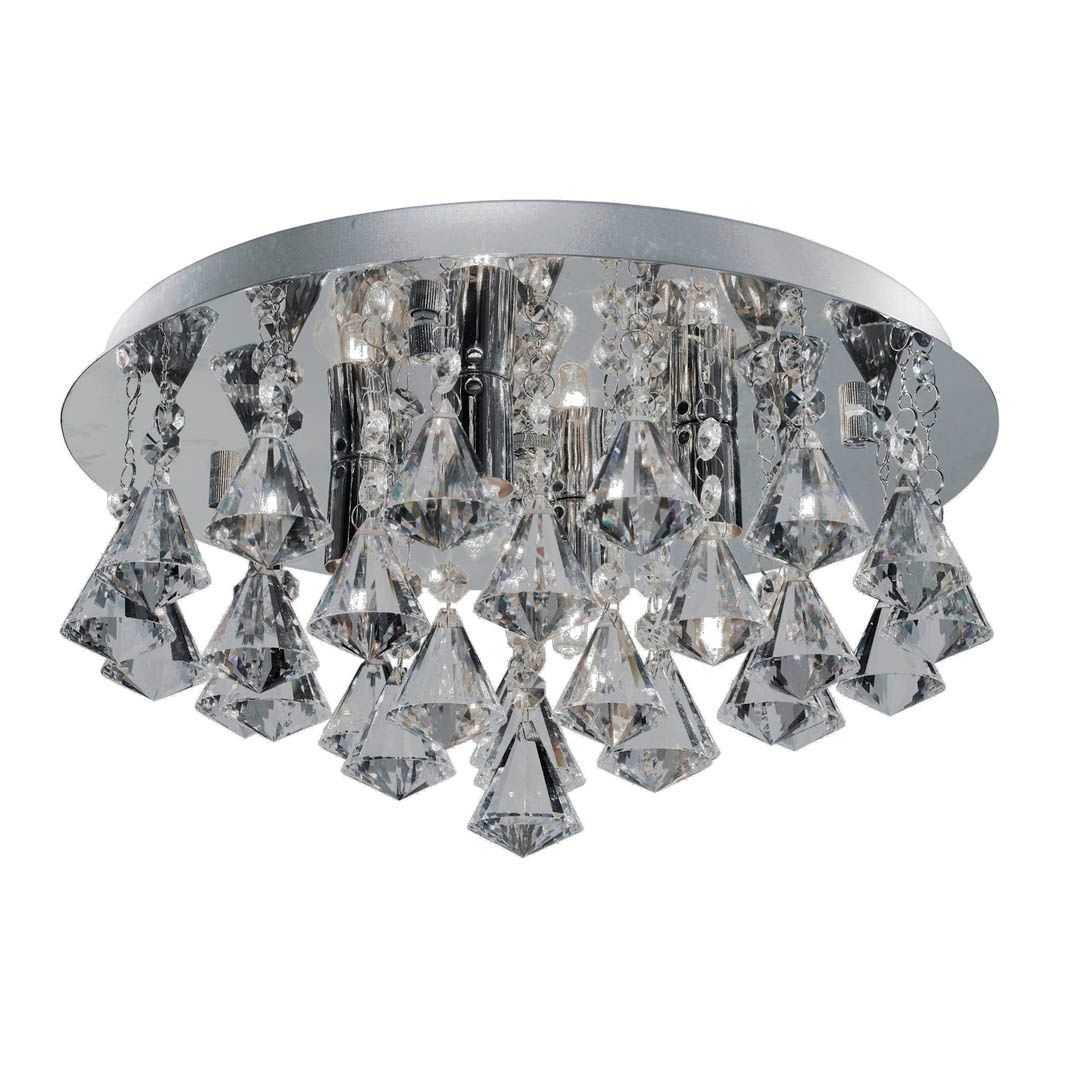 Hanna 4 Light Chrome & Crystal Flush Ceiling Light
