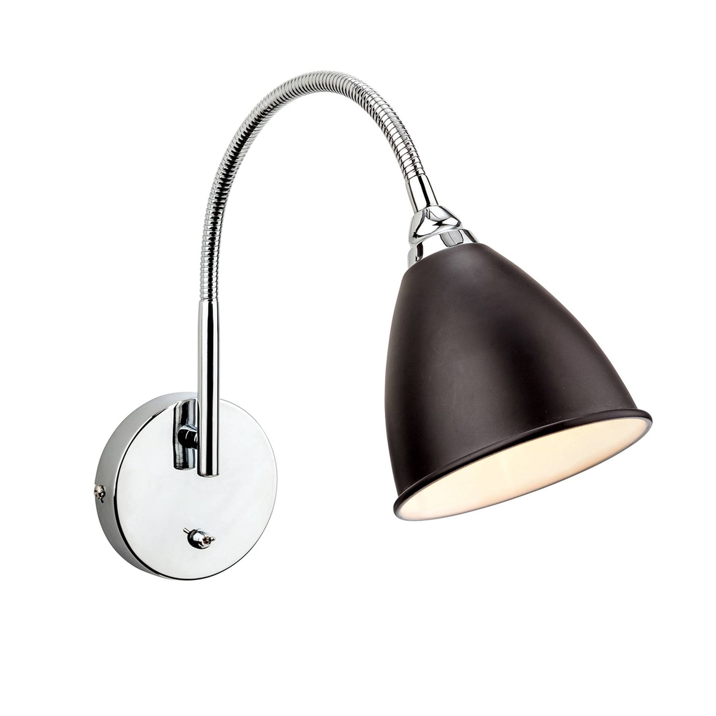 Bari Black and Polished Chrome Wall Light