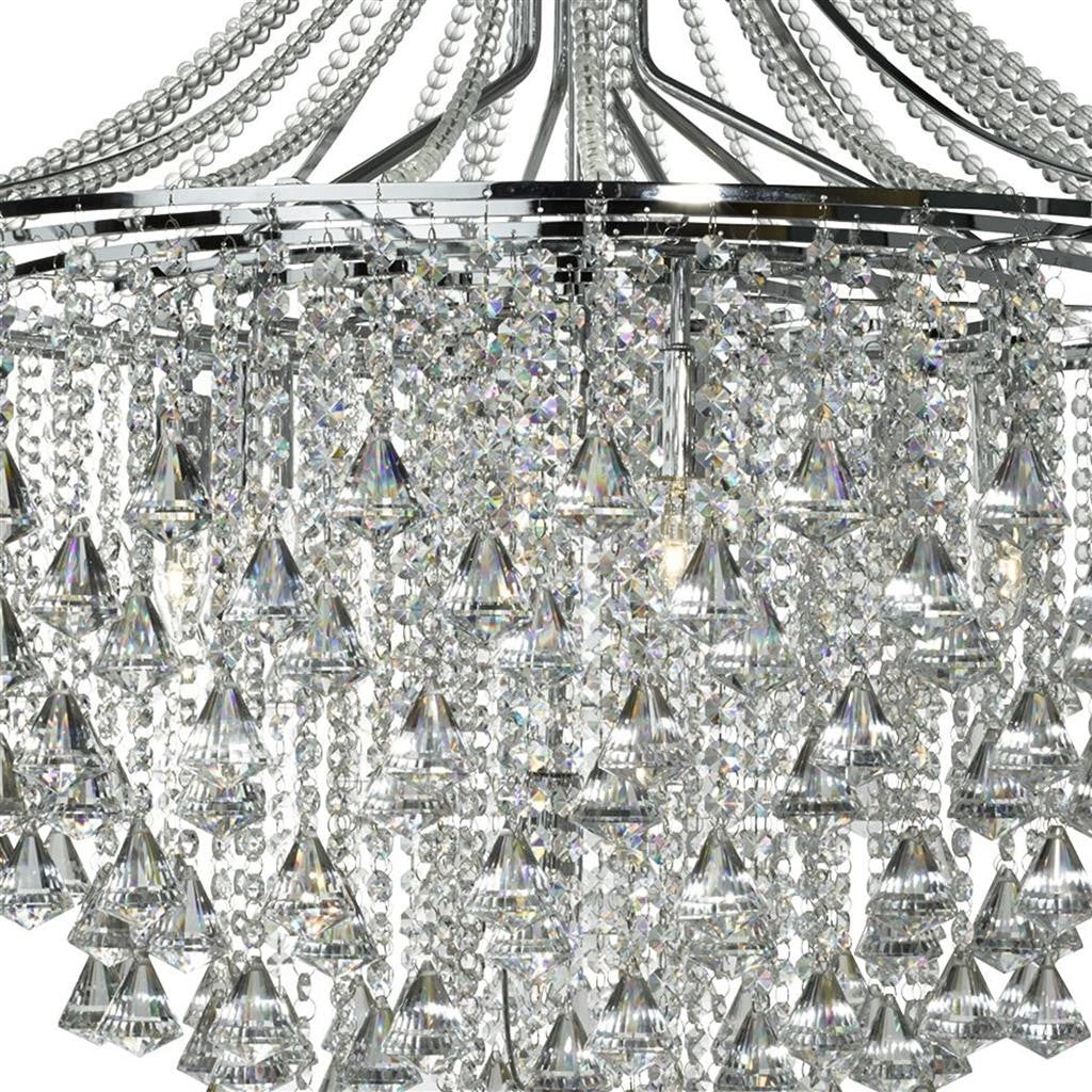 Dorchester Polished Chrome and Crystal 7 Light Ceiling Light